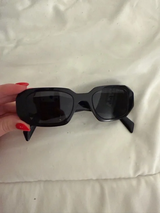 Prada Black Rectangular Sunglasses for Women - Picture 3 of 6